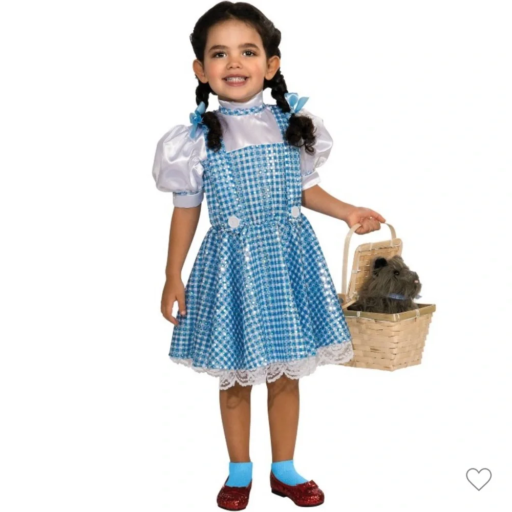 NWT Size Medium (5-7) The Wizard of OZ Dorothy Costume Dress with Bows
